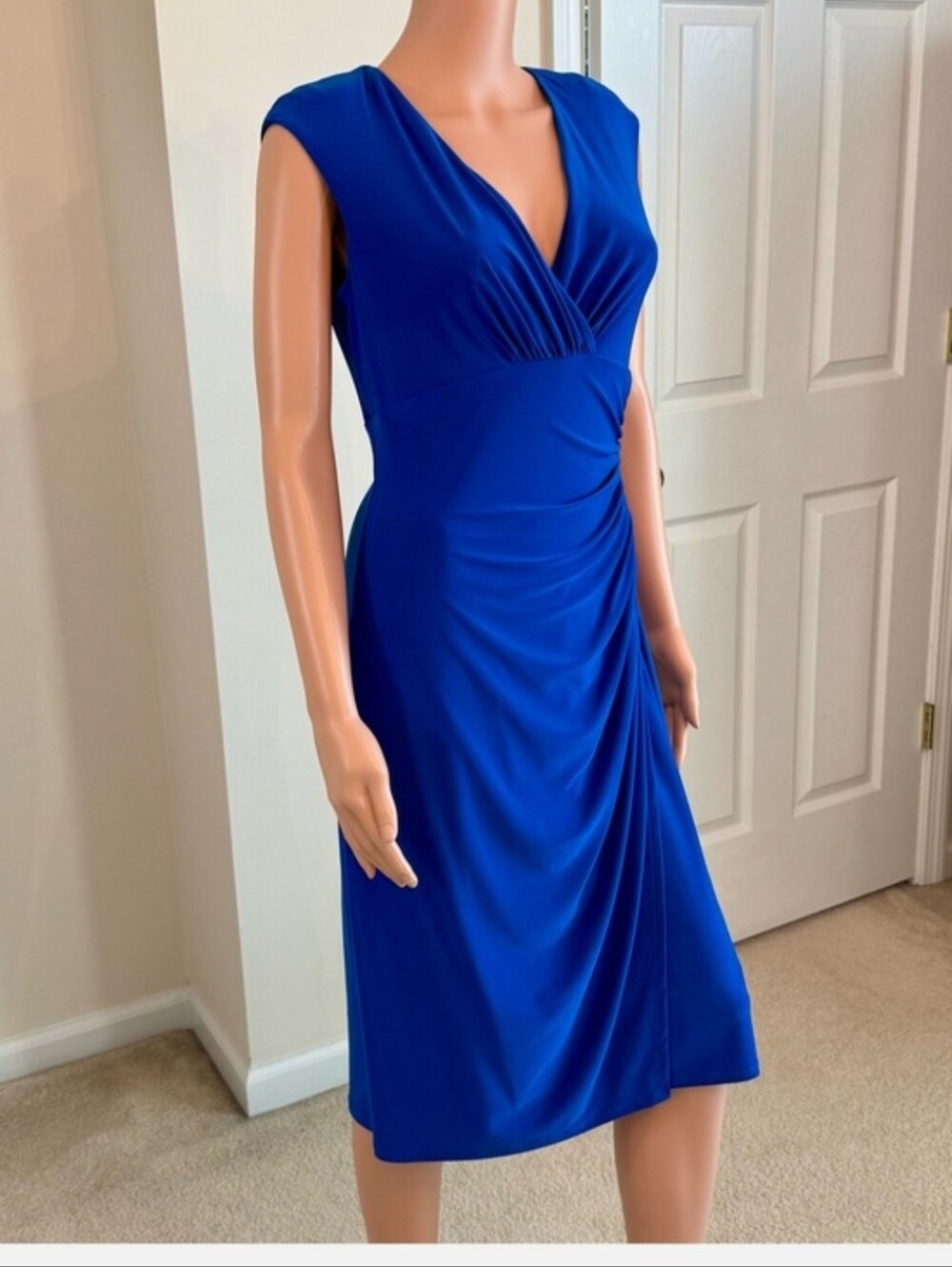 Sexy Sleeveless Navy Blue Side-Tie Dress